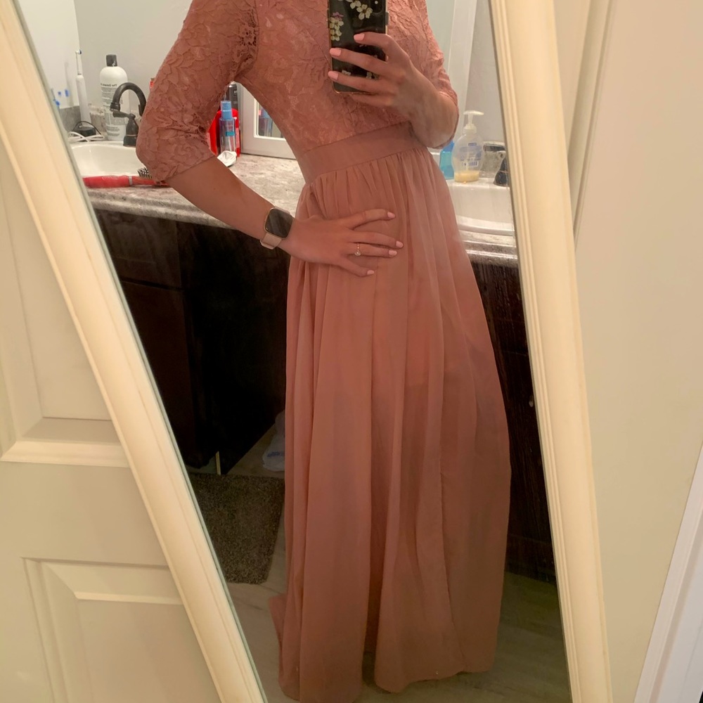 Full length blush dress